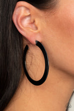 Load image into Gallery viewer, The Inside Track - Black Earrings- Hoop
