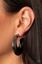 Load image into Gallery viewer, Chic CRESCENTO - Black Earrings - Hoop
