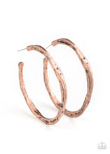 Load image into Gallery viewer, Asymmetrical Attitude - Copper Earrings - Hoop
