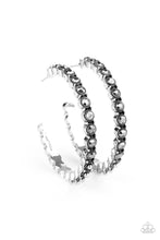 Load image into Gallery viewer, Rhinestone Studded Sass - Silver Earrings - Hoop
