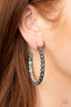 Load image into Gallery viewer, Rhinestone Studded Sass - Silver Earrings - Hoop
