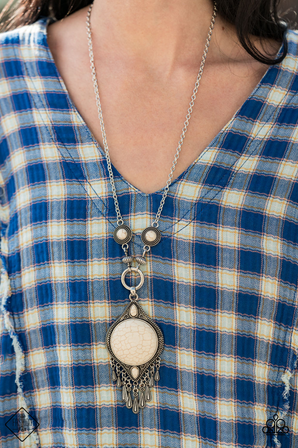Majestic Mountaineer - White Necklace- Fashion Fix