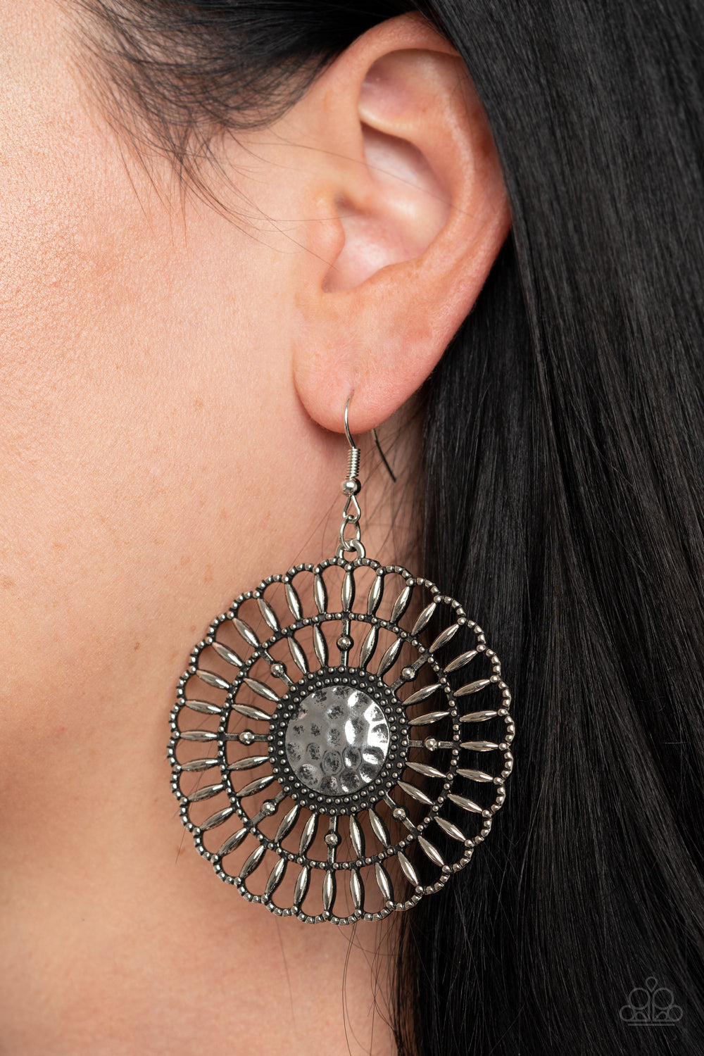 Rustic Groves - Silver Earrings - Paparazzi