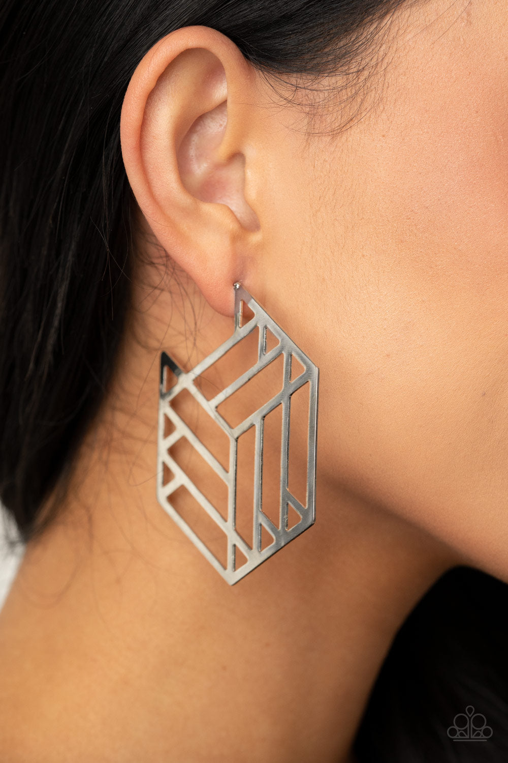 Gotta Get GEO-ing - Silver Earrings - Hoop