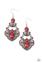 Load image into Gallery viewer, Palm Tree Tiaras - Red Earrings
