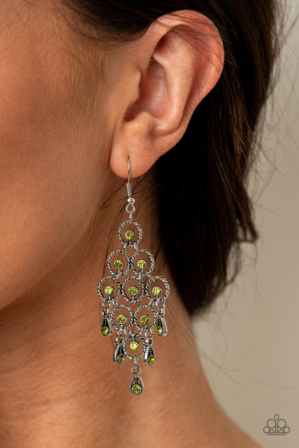 Chandelier Cameo - Green Earrings - Paparazzi