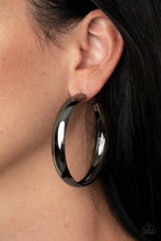 Load image into Gallery viewer, BEVEL In It - Black Earrings- Hoop
