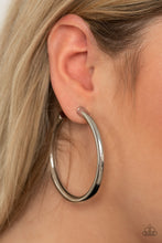 Load image into Gallery viewer, Curve Ball - Silver Earrings - Hoop
