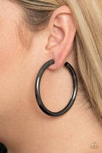 Load image into Gallery viewer, Curve Ball - Black Earrings - Hoop
