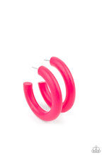 Load image into Gallery viewer, Woodsy Wonder - Pink Earrings- Hoop -Wood
