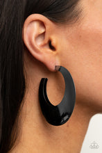 Load image into Gallery viewer, Going OVAL-board - Black Earrings
