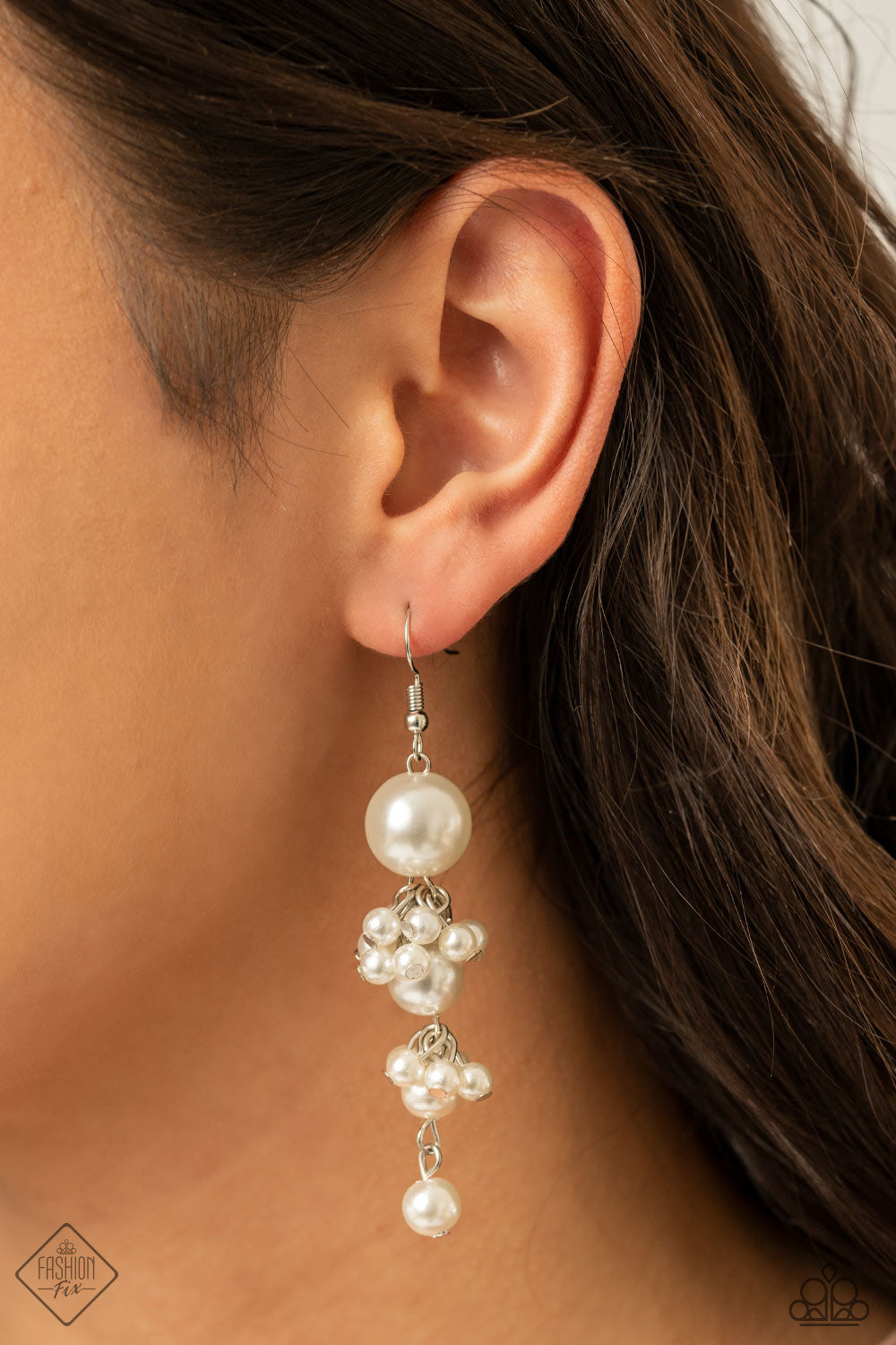 Ageless Applique - White Earrings - Fashion Fix