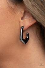 Load image into Gallery viewer, On The Hook - Black Earrings - Hoop
