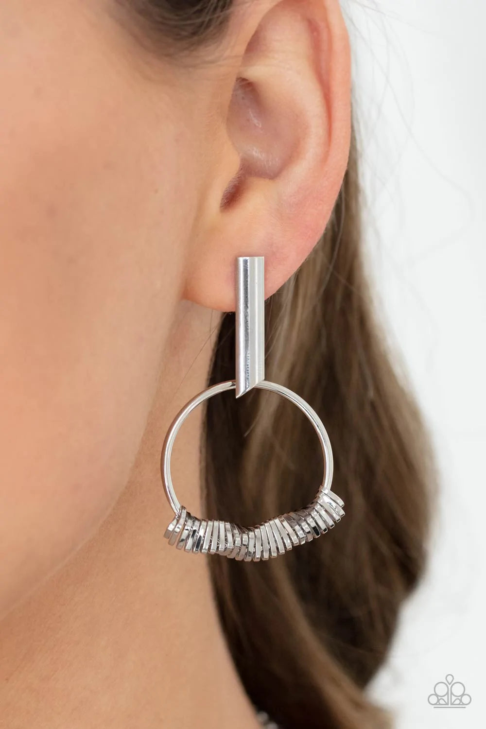 Set Into Motion - Silver Earrings - Post