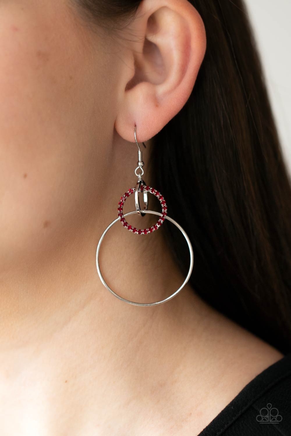 In An Orderly Fashion - Red Earrings - Hoop