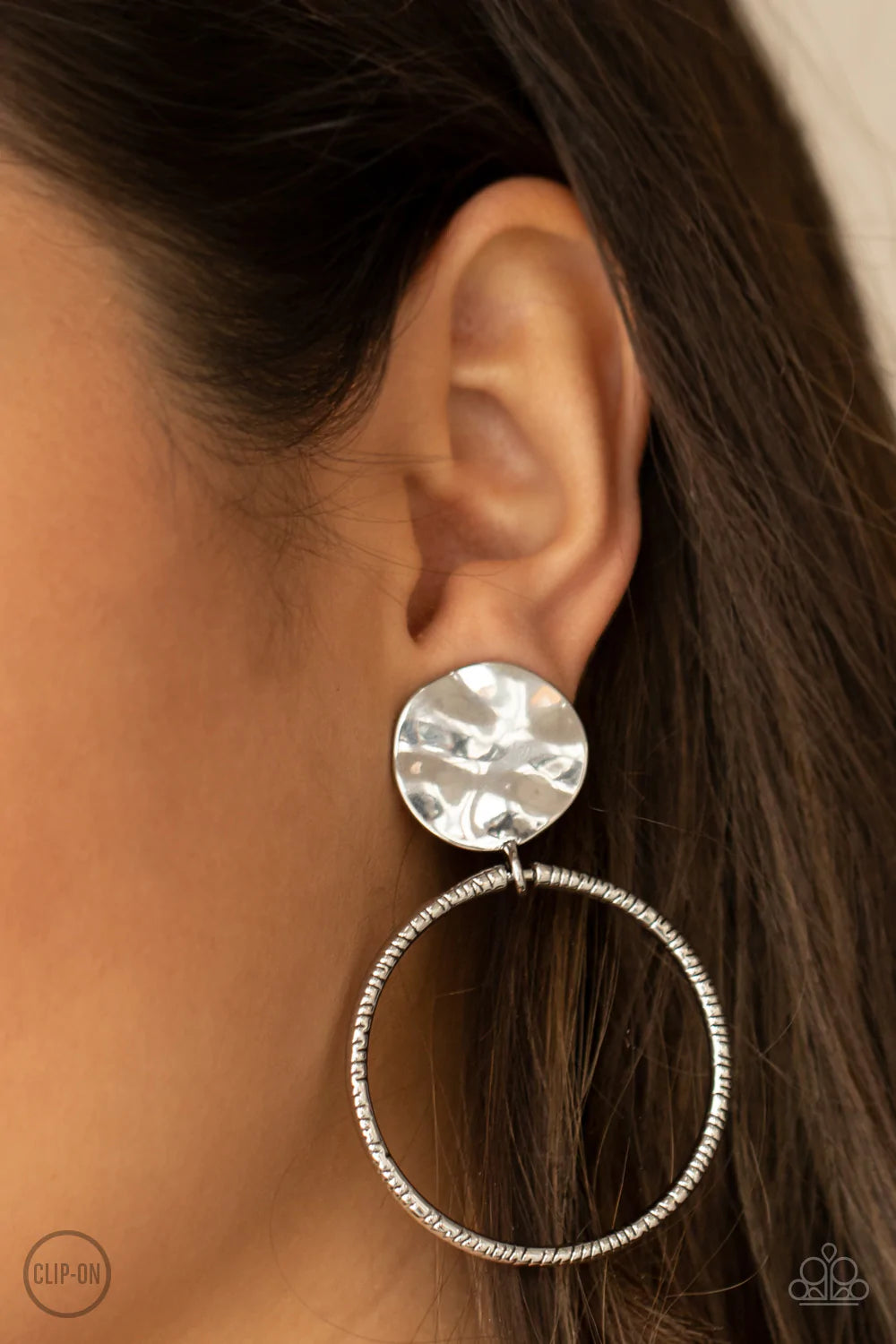 Undeniably Urban - Silver  Earrings - Clip-On