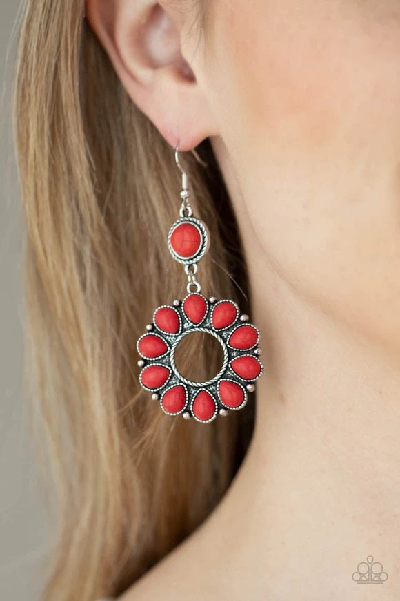 Back At The Ranch - Red Earrings- Fashion Fix