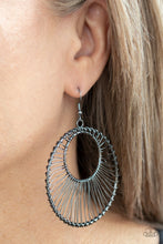 Load image into Gallery viewer, Artisan Applique - Black Earrings - Hoop
