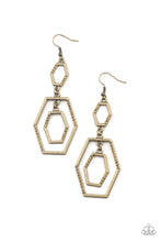 Load image into Gallery viewer, Geometric Maven - Brass Earrings
