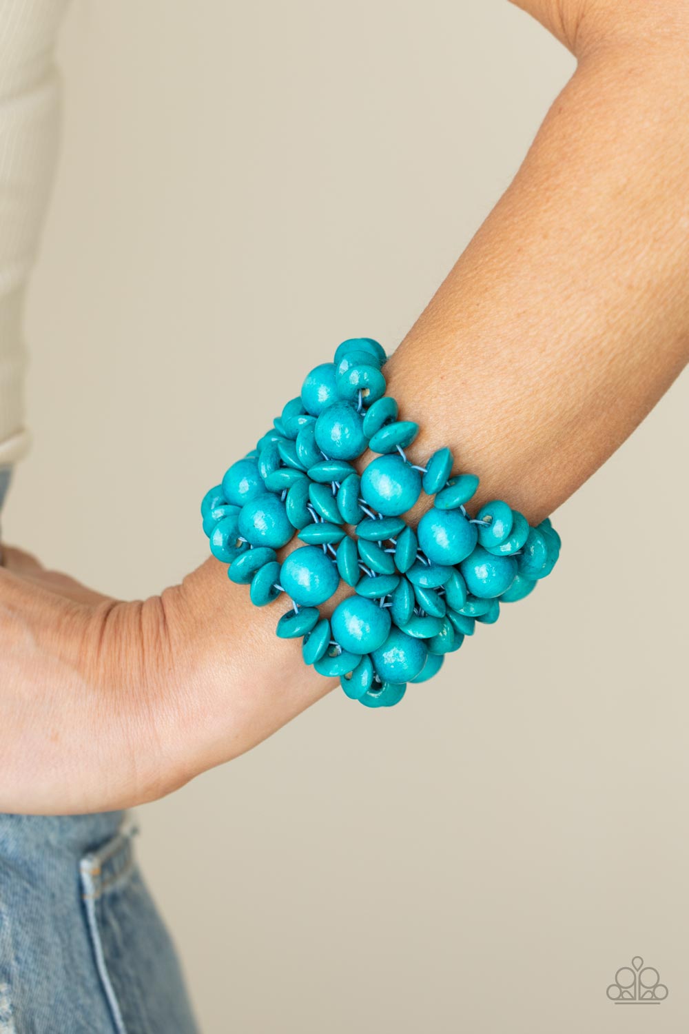 Island Mixer - Blue Bracelet - Wood