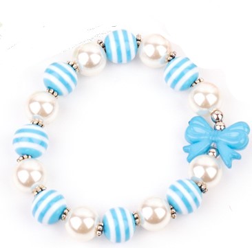 Starlet Shimmer - Pearls and Bows - Blue Bracelet