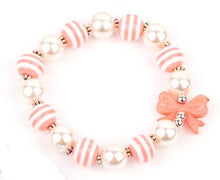 Load image into Gallery viewer, Starlet Shimmer - Pearls and Bows - Pink Bracelet
