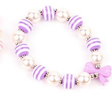 Load image into Gallery viewer, Starlet Shimmer-  Pearls and Bows  - Coral Bracelet

