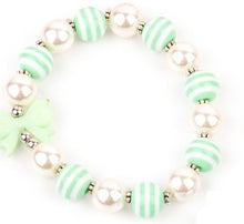 Load image into Gallery viewer, Starlet Shimmer -  Pearls and Bows - Green Bracelet
