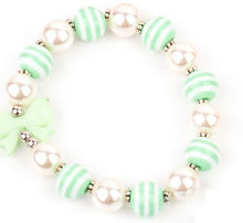 Load image into Gallery viewer, Starlet Shimmer - Pearls and Bows - Blue Bracelet
