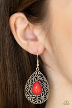 Load image into Gallery viewer, Fanciful Droplets - Red Earrings
