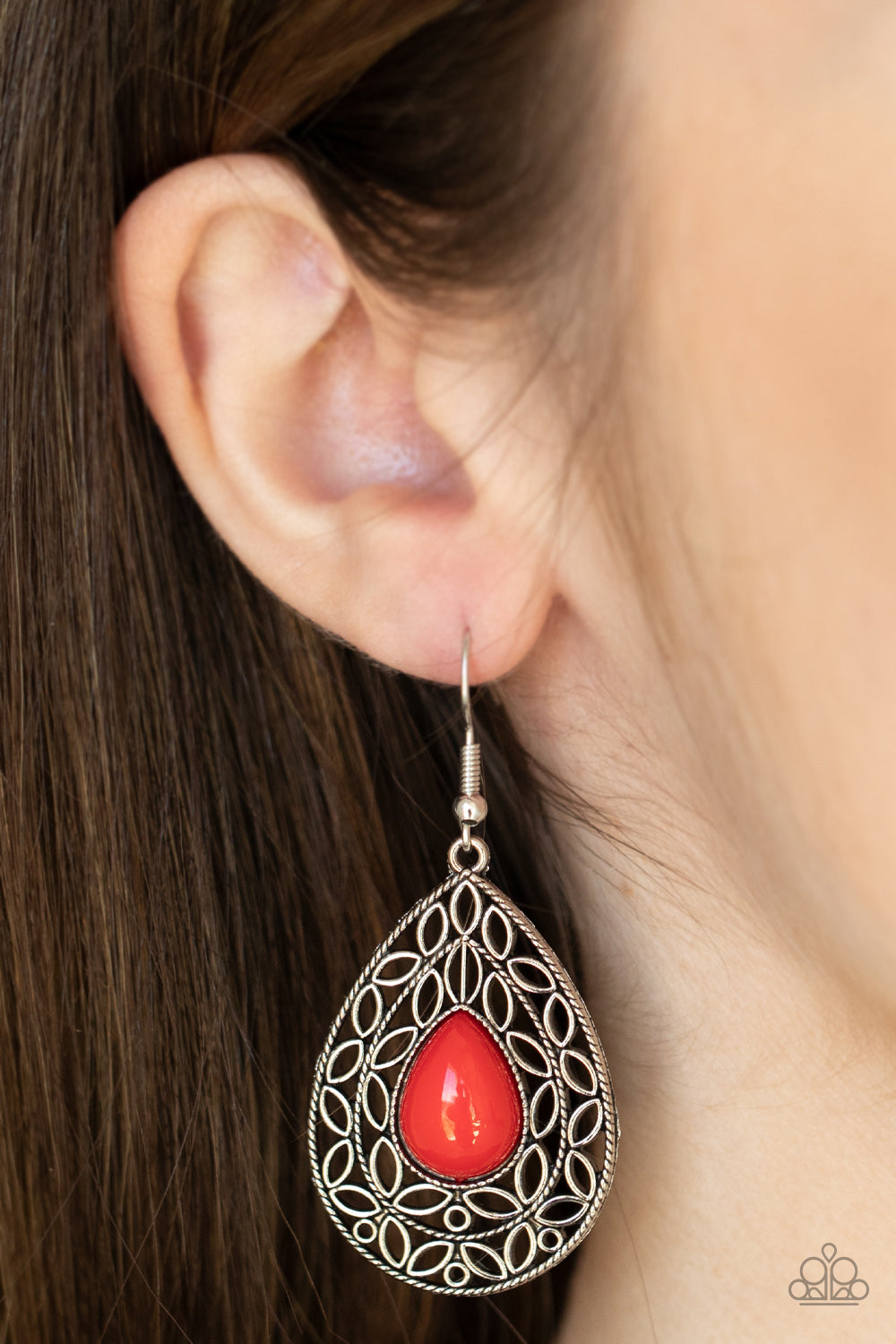 Fanciful Droplets - Red Earrings