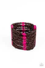 Load image into Gallery viewer, Tropical Trendsetter - Pink Bracelet - Wood
