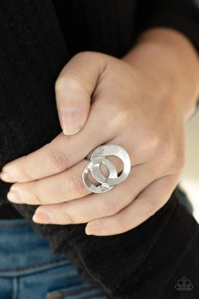 Pro Top Spin - Silver Ring - Paparazzi