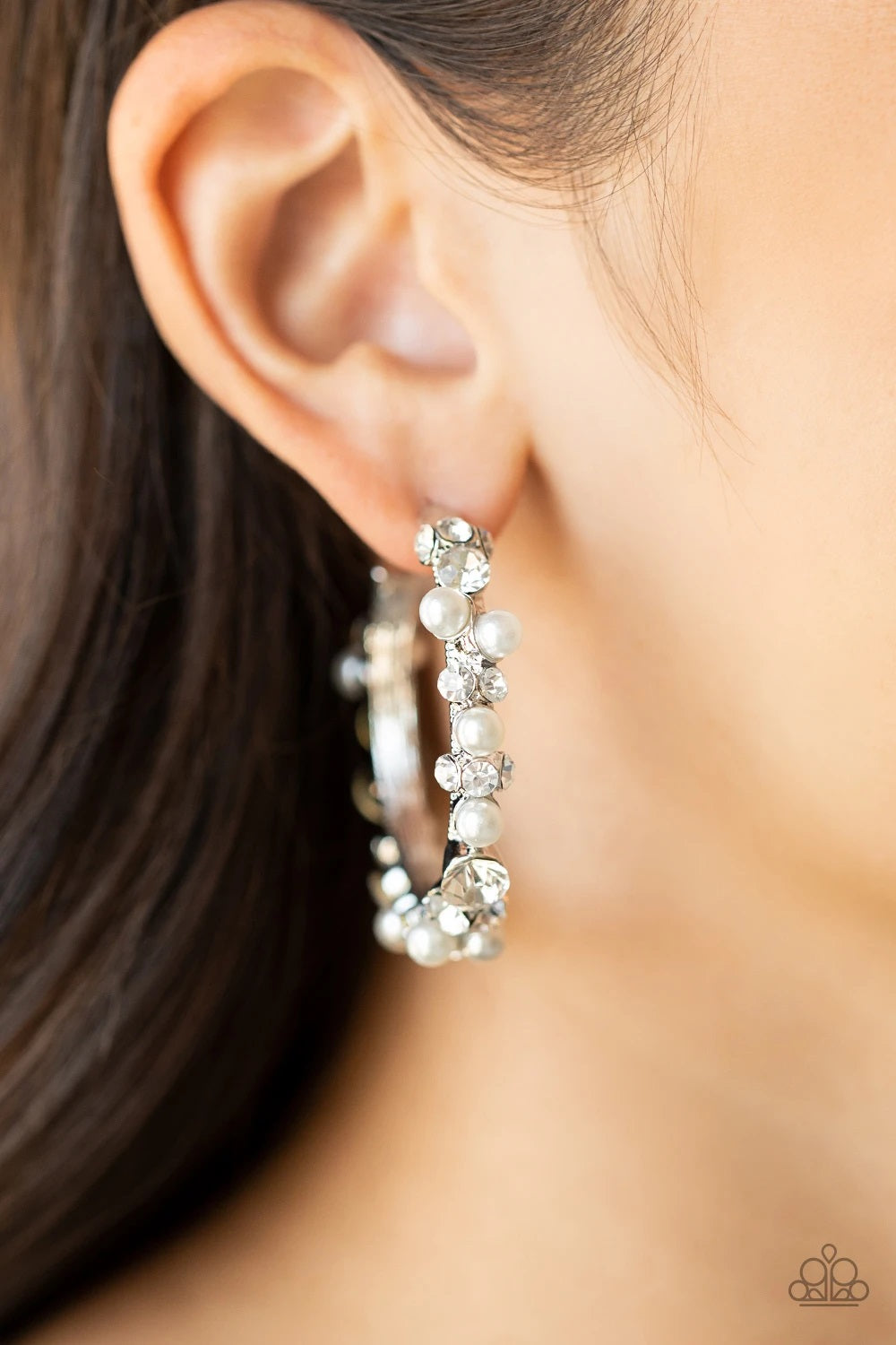 Let There Be SOCIALITE - White Earrings - Hoop