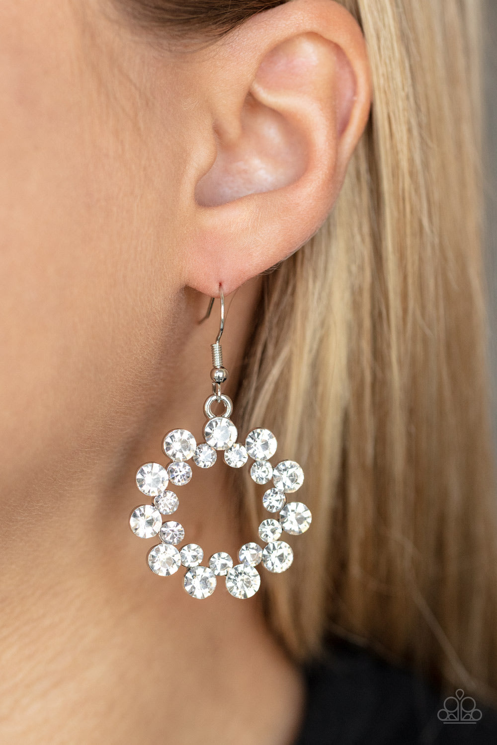 Champagne Bubbles - White Earrings