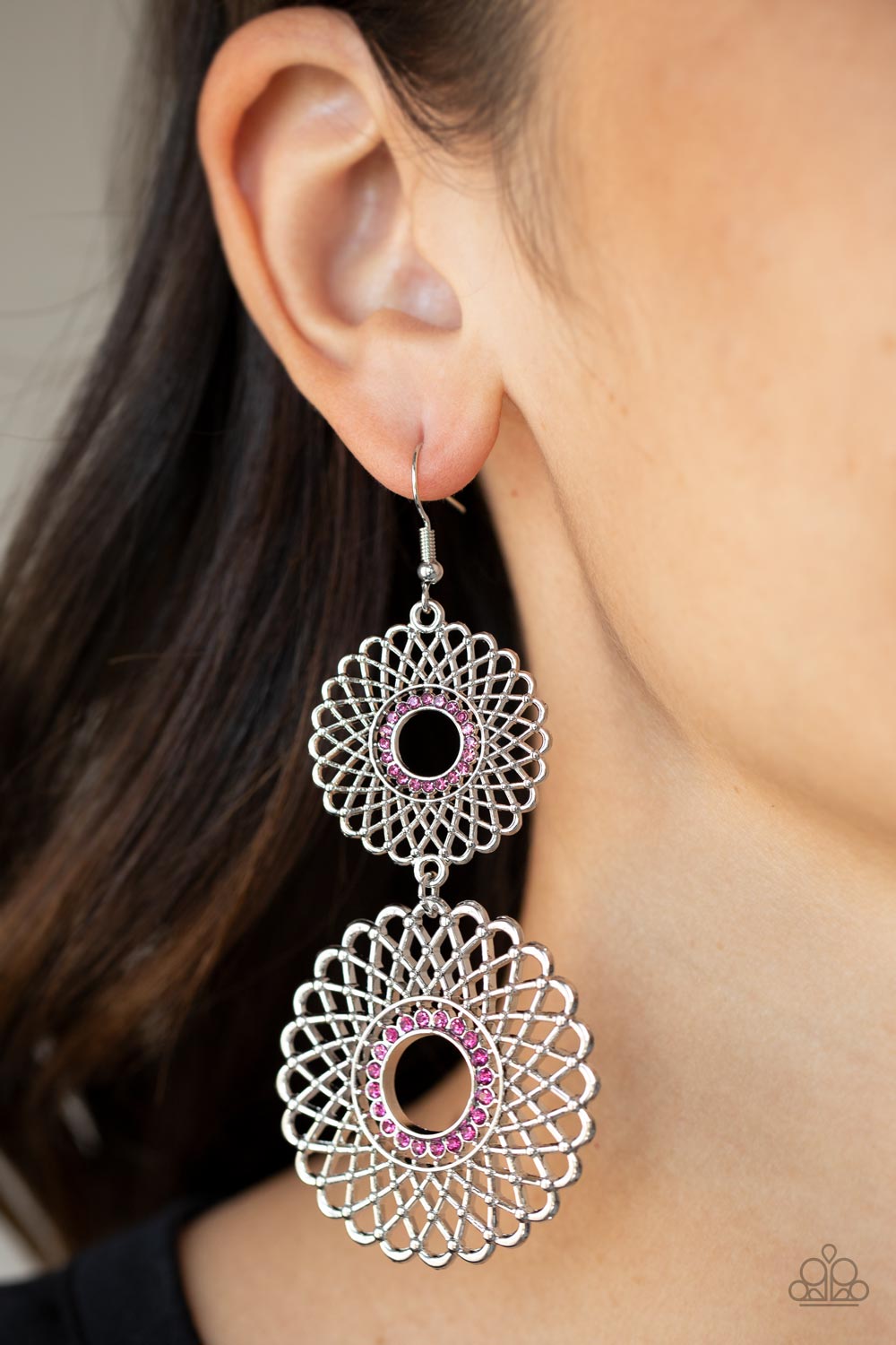 Regal Roulette - Pink Earrings