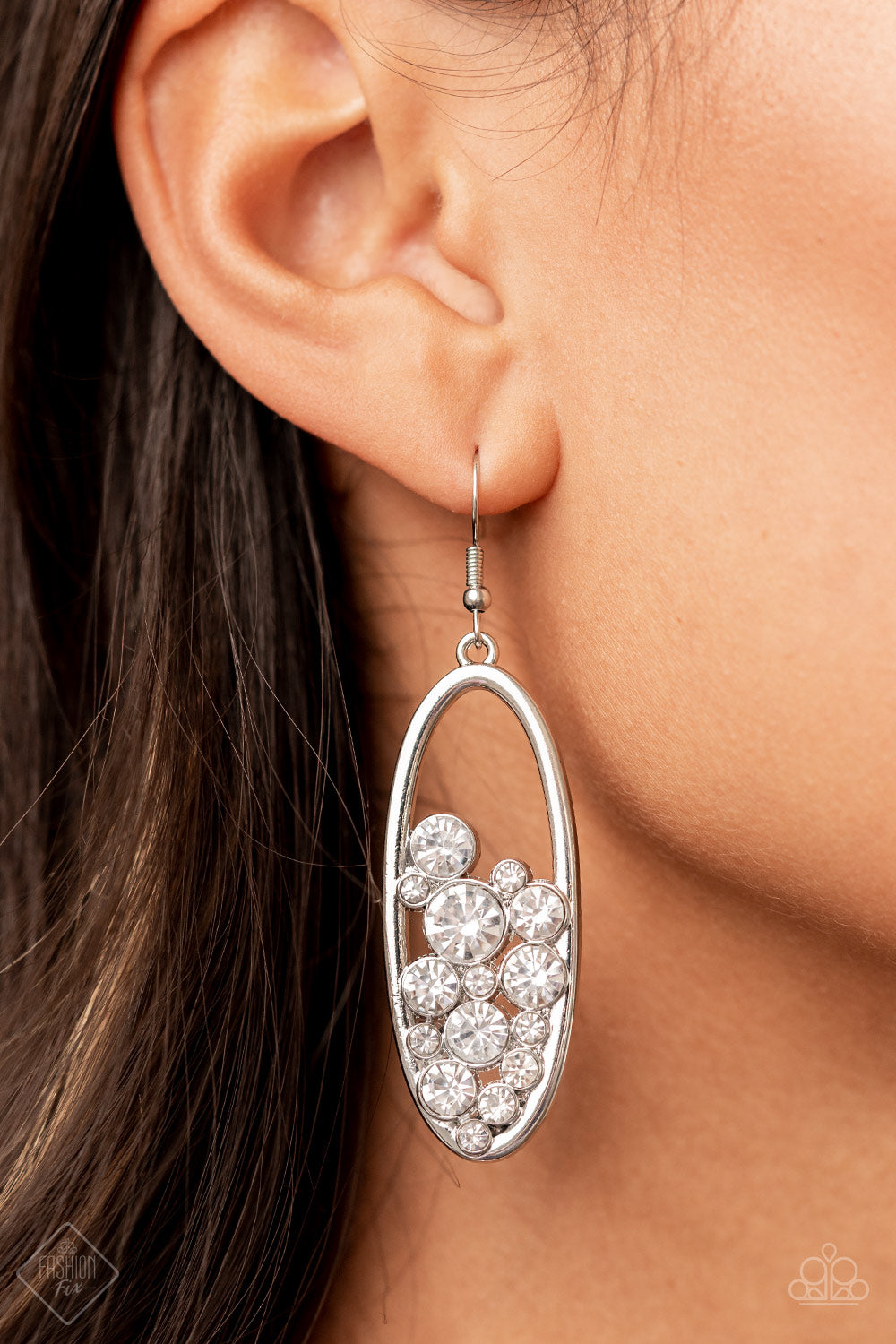 Prismatic Poker Face - White Earrings - Fashion Fix