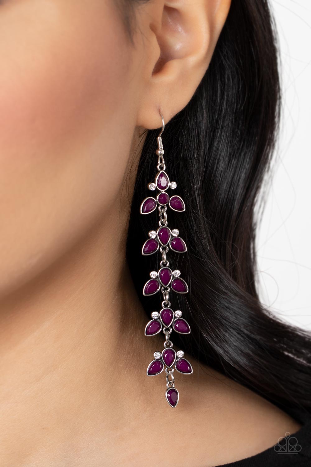Fanciful Foliage - Purple Earrings