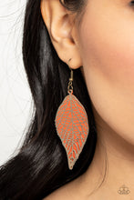 Load image into Gallery viewer, Leafy Luxury - Orange Earrings
