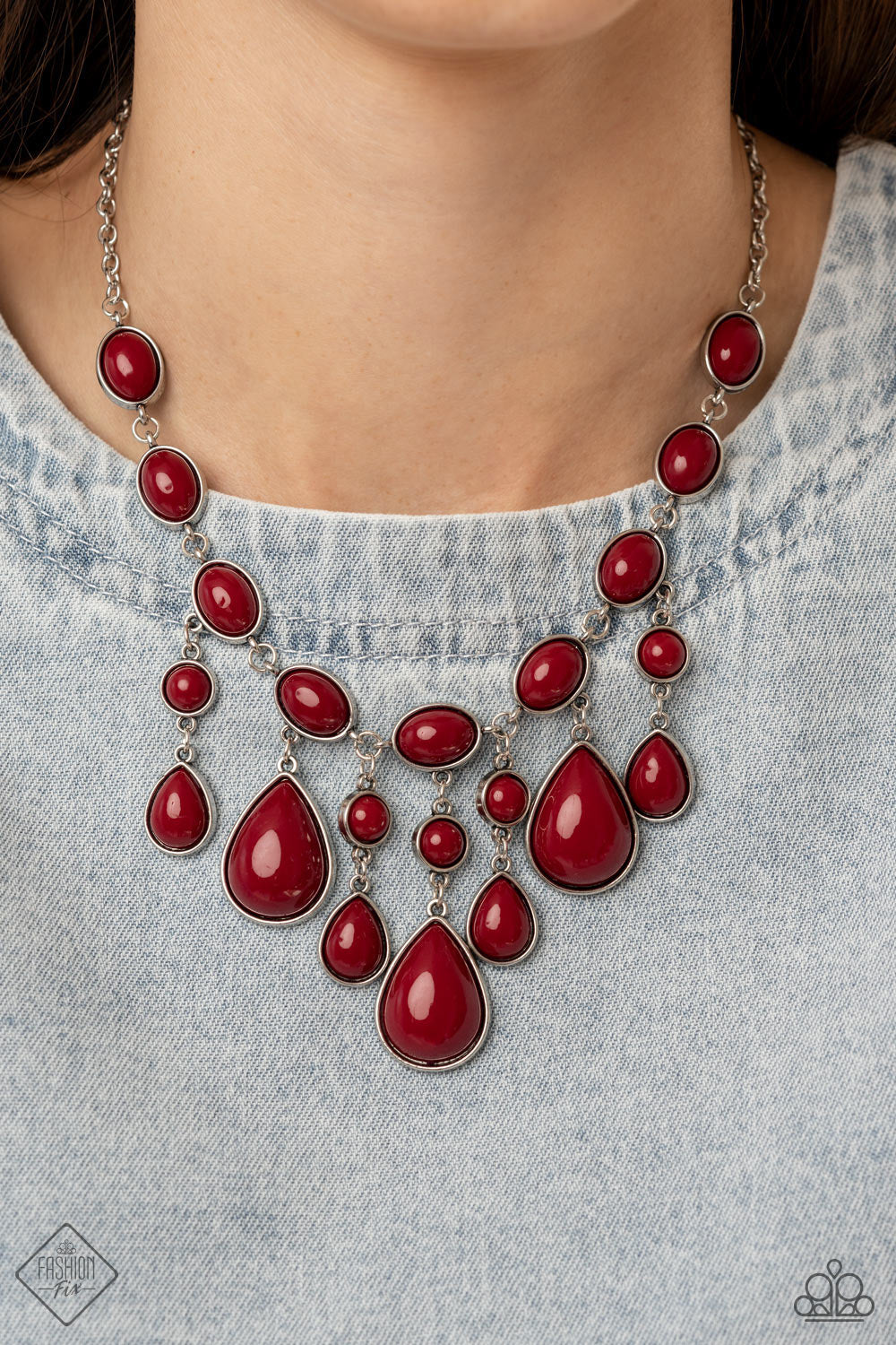 Mediterranean Mystery - Red Necklace - Fashion Fix