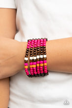 Load image into Gallery viewer, Dive into Maldives - Pink Bracelet - Wood
