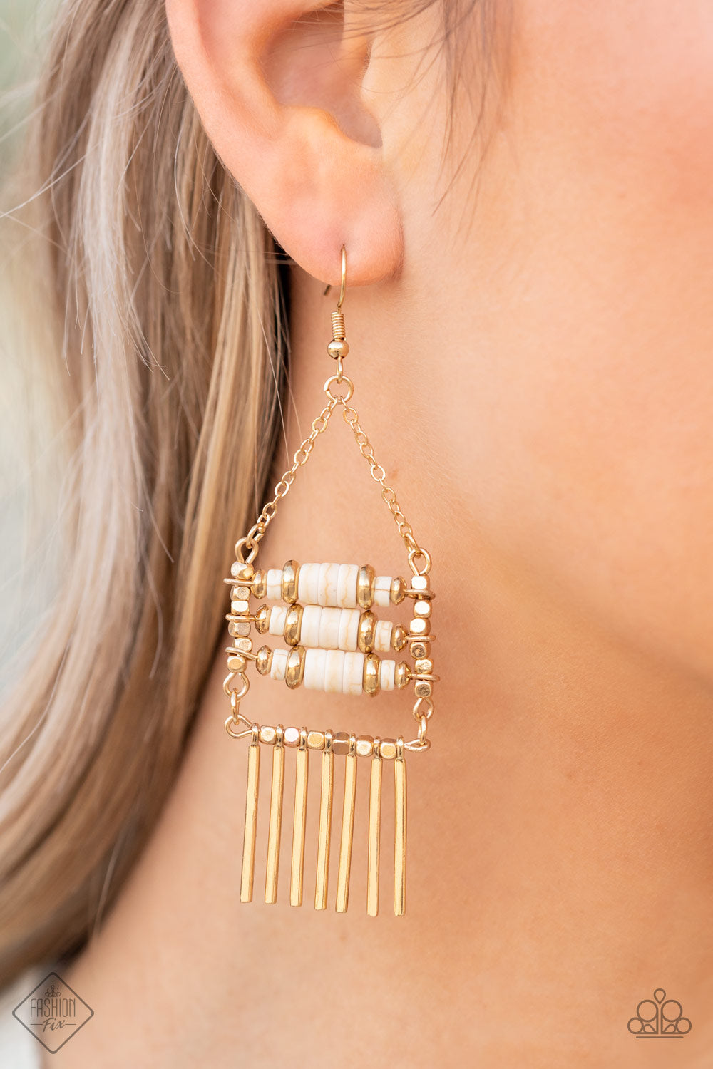 Tribal Tapestry - Gold Earrings - Fashion Fix