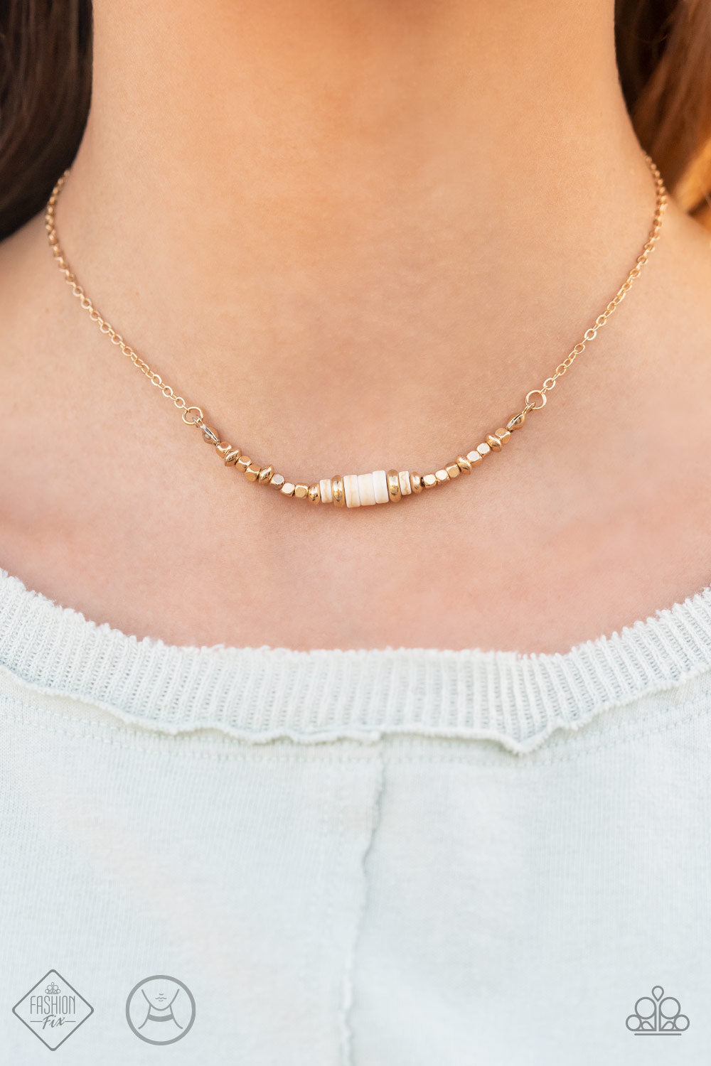 Retro Rejuvenation - Gold Necklace - Choker - Fashion Fix