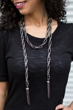 Load image into Gallery viewer, SCARFed for Attention - Gunmetal - Black Necklace - Paparazzi- Blockbuster
