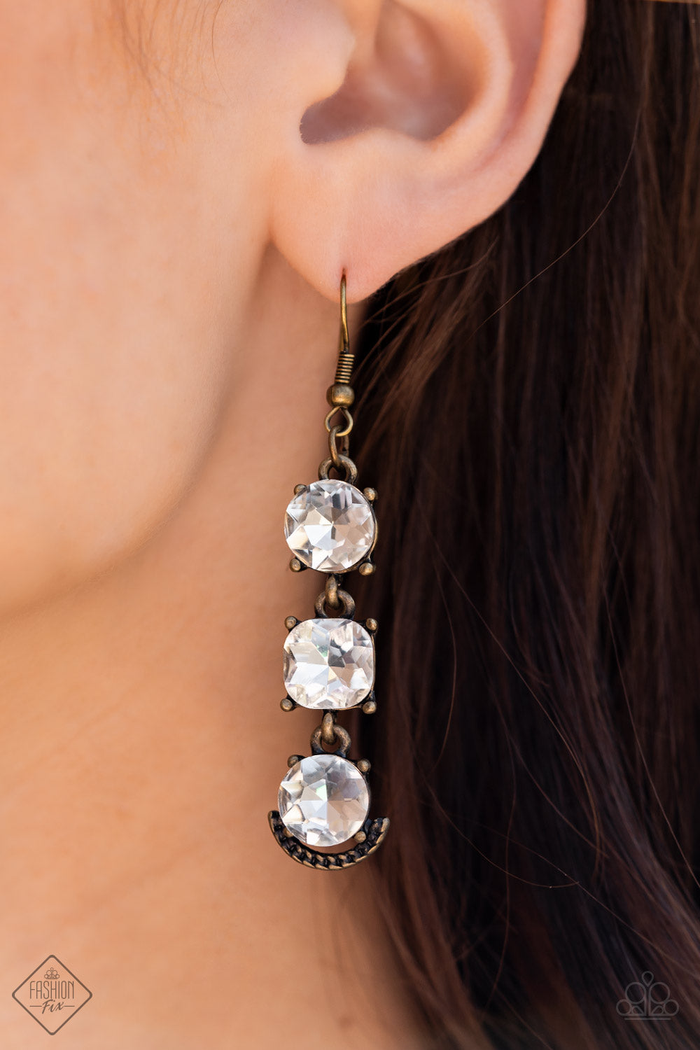 Determined to Dazzle - Brass Earrings- Fashion Fix
