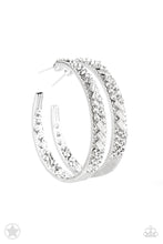 Load image into Gallery viewer, GLITZY By Association- White/Silver Earrings  - Hoop- Blockbuster
