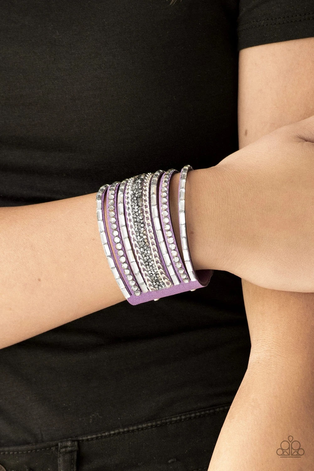 Rhinestone Rumble - Purple Bracelet - Urban