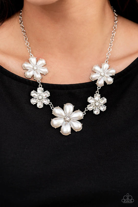 Fiercely Flowering - White Necklace - Life of the Party