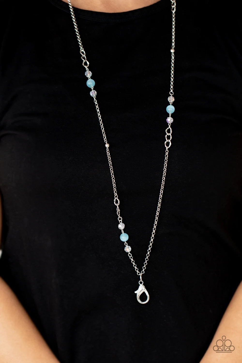 Teasingly Trendy - Blue Necklace - Lanyard