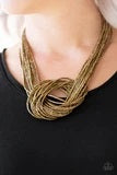 Load image into Gallery viewer, Knotted Knockout - Brass Necklace
